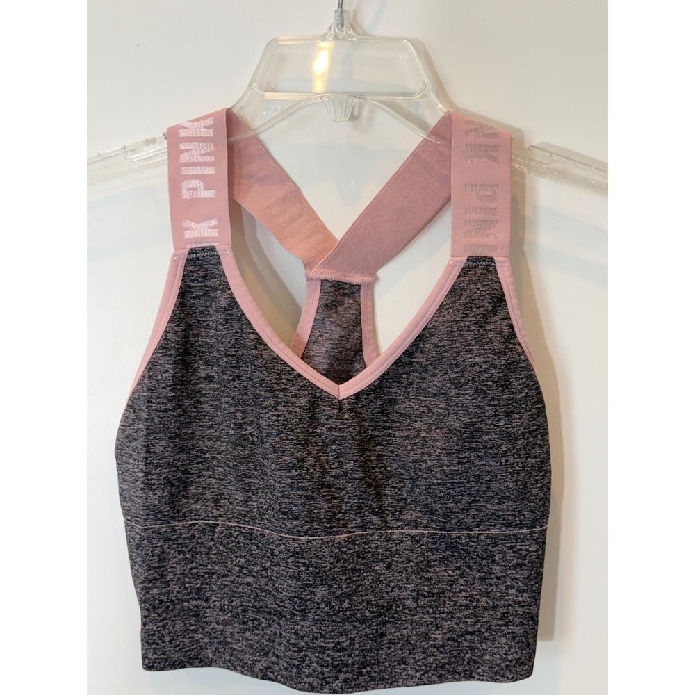 Pink Victoria's Secret Sport Space Dye Racerback Sports Bra Grey Pink Size M